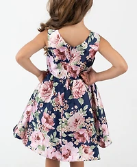 Rare Editions Toddler and Little Girls Mikado Printed Fit Flare Dress