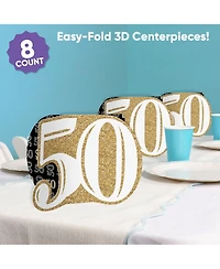 Big Dot of Happiness Freestanding 3D Gold 50th Birthday Centerpiece Table Decorations