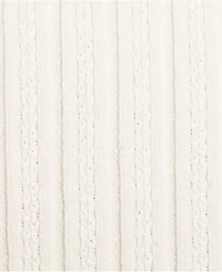 Lands' End Plus Size Elbow Sleeve Pointelle Rib Mock Neck