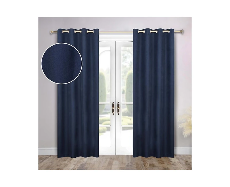 Superior Neal 100% Blackout Solid Machine Washable Curtains, Set of 2 Panels