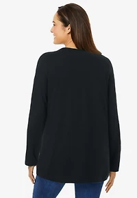 Woman Within Plus Perfect Long-Sleeve Crewneck Tee
