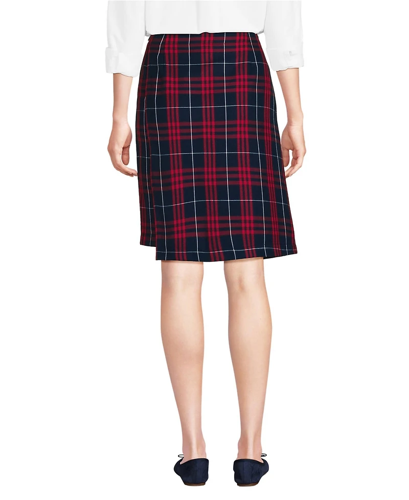 Lands' End School Uniform Women's Plaid A Line Tab Skort Top of Knee