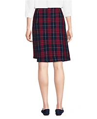 Lands' End School Uniform Women's Plaid A Line Tab Skort Top of Knee