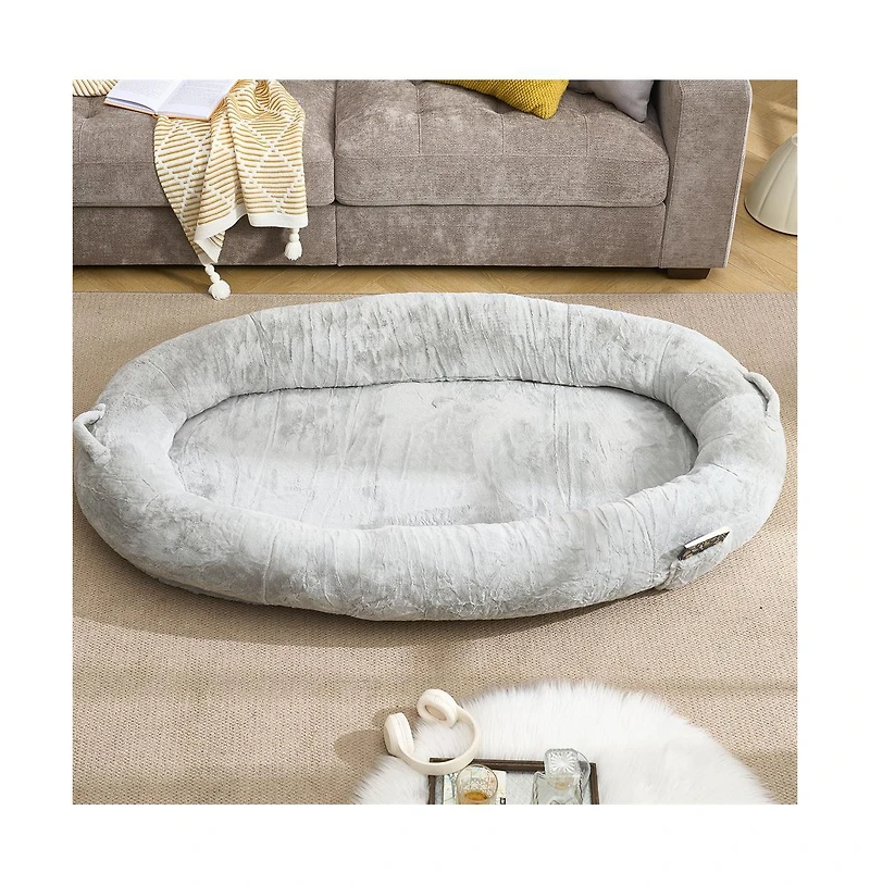Zeus & Ruta Xl Memory Foam Human Pet Bed with Pocket and Handle