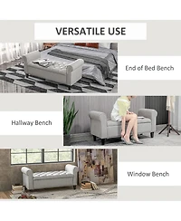 Homcom 50" Bed End Bench with Ottoman and Storage