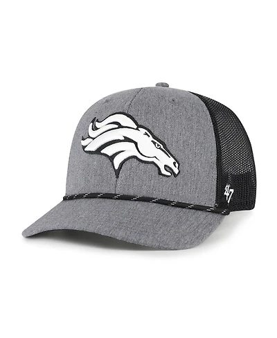 '47 Brand Men's Heather Charcoal Denver Broncos Carbon Rope Trucker Adjustable Hat