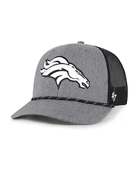 '47 Brand Men's Heather Charcoal Denver Broncos Carbon Rope Trucker Adjustable Hat
