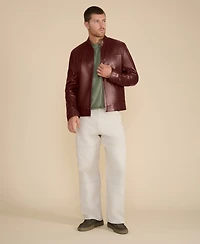 Furniq Uk Men's Leather Racer Jacket