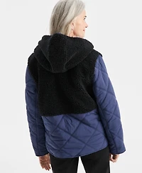 Style & Co Women's Mixed Media Sherpa Jacket, Macy's Exclusive