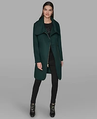 Karl Lagerfeld Paris Women's Asymmetrical Wrap Coat
