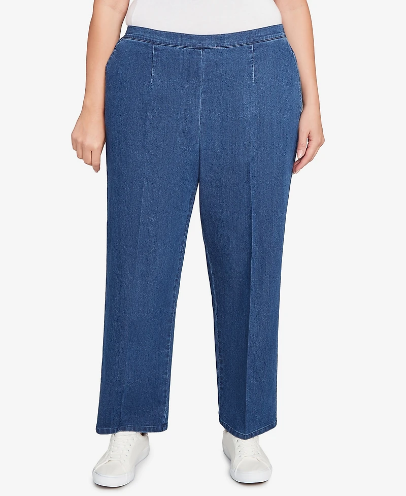 Alfred Dunner Plus Sunset Canyon All Around Elastic Medium Length Denim Jeans