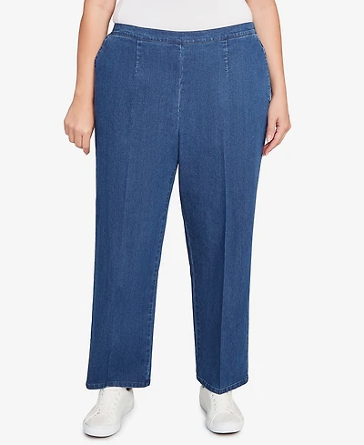 Alfred Dunner Plus Sunset Canyon All Around Elastic Medium Length Denim Jeans