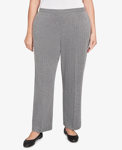 Alfred Dunner Plus Jet Setter Herringbone Knit Short Length Pants