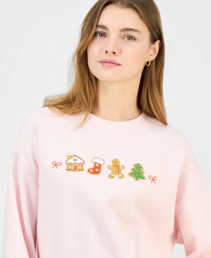 Rebellious One Juniors' Gingerbread Cookies Fleece Sweatshirt