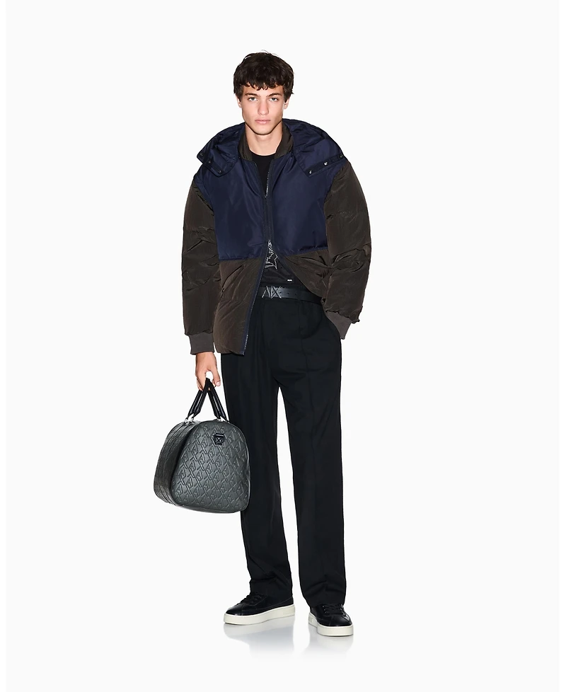 A|X Armani Exchange Men's Color Block Hooded Puffer Jacket