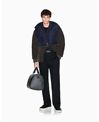 A|X Armani Exchange Men's Color Block Hooded Puffer Jacket