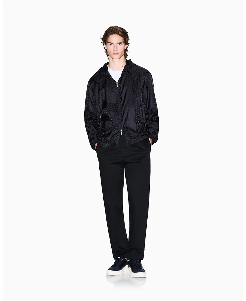 A|X Armani Exchange Men's Jacquard Allover Logo Windbreaker Jacket