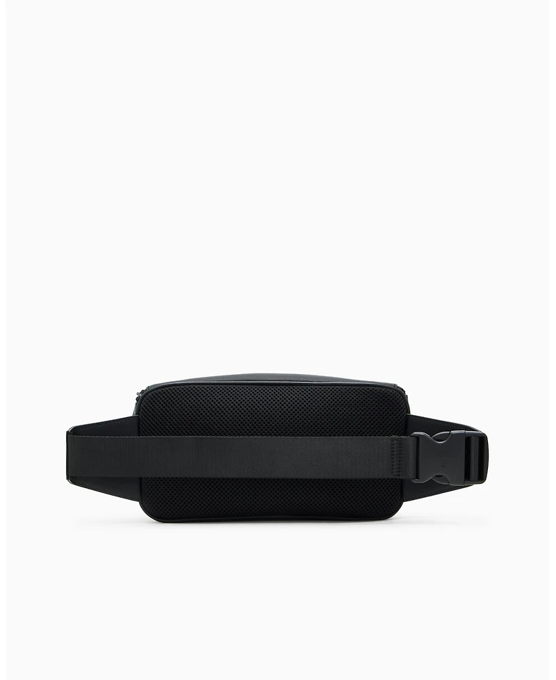 A|X Armani Exchange Men's Striped Detail Logo Graphic Belt Bag