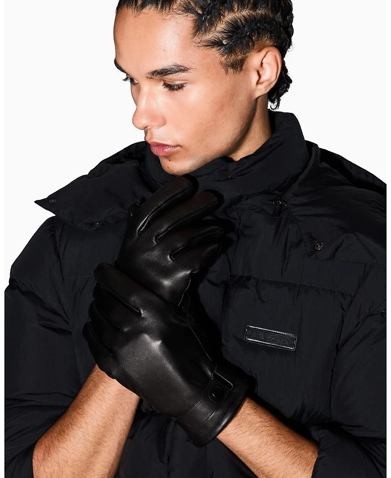 A|X Armani Exchange Men's Lamb Leather Gloves