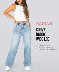 Celebrity Pink Juniors' High Rise Baggy Wide-Leg Curvy Jeans