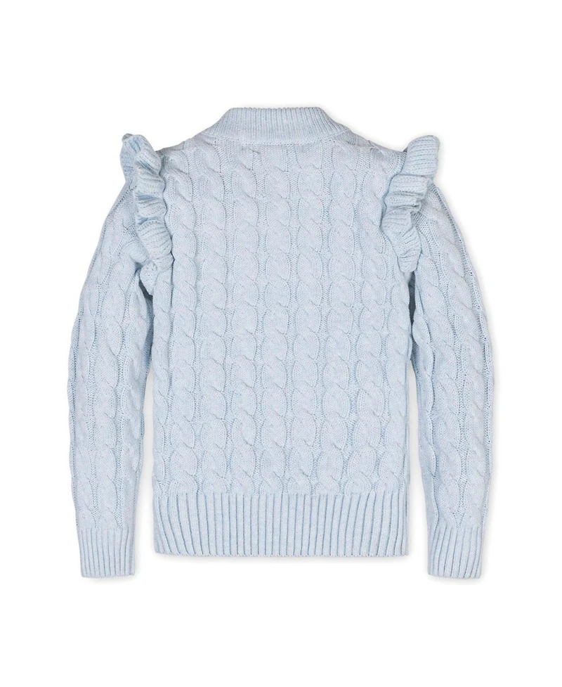 Hope & Henry Little and Big Girls' Organic Long Sleeve Mock Neck Sweater with Ruffle