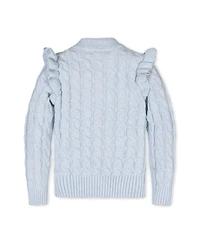 Hope & Henry Little and Big Girls' Organic Long Sleeve Mock Neck Sweater with Ruffle