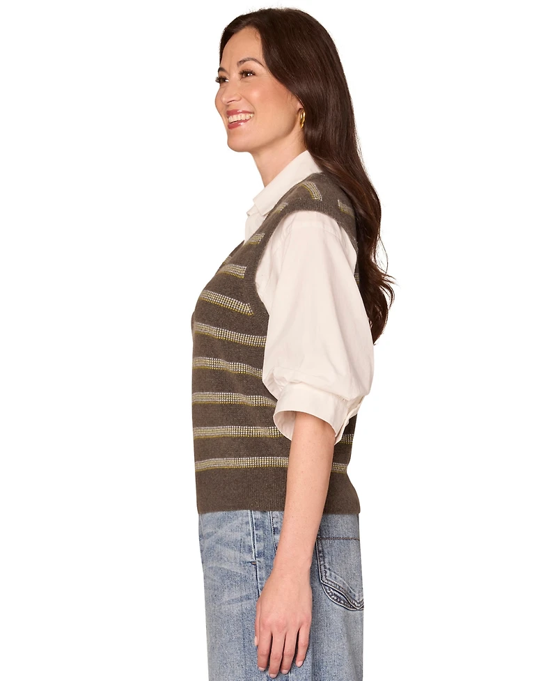 Democracy Petite Below Elbow Blouson Sweater Vest