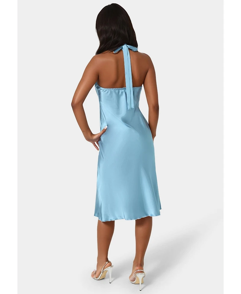 Bebe Women's Satin Halter Dress