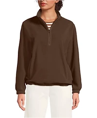 Lands' End Women's Anyweather RainDefense Fleece Quarter Zip Pullover