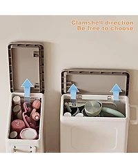 gaomon Rolling Laundry Hamper with Lid, 123L Large Capacity Clothes Hampers for Laundry, Plastic Collapsible Laundry Baskets with Wheels Laundry Cloth
