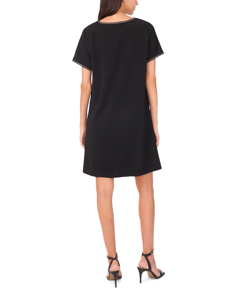 Msk Petite Stud Detail Short Sleeves Shift Dress