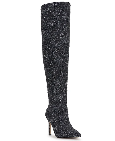 Jessica Simpson Women's Earon Bandana Over-The-Knee Wide Calf Dress Boots