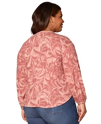 Democracy Plus Size Embroidered Scoop-Neck Top
