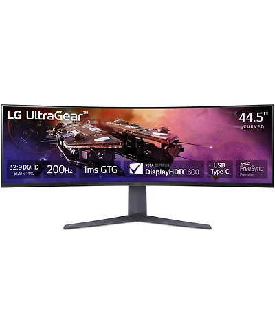 Lg UltraGear 45GR75DC-b 44.5" UltraWide Dual Qhd 200Hz Curved Va Lcd Hdr Gaming Monitor