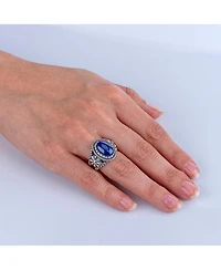 American West Jewelry Sterling Silver Women's & Men's Ring Genuine Gemstone Native-Inspired Flower Design Sizes 5- 10