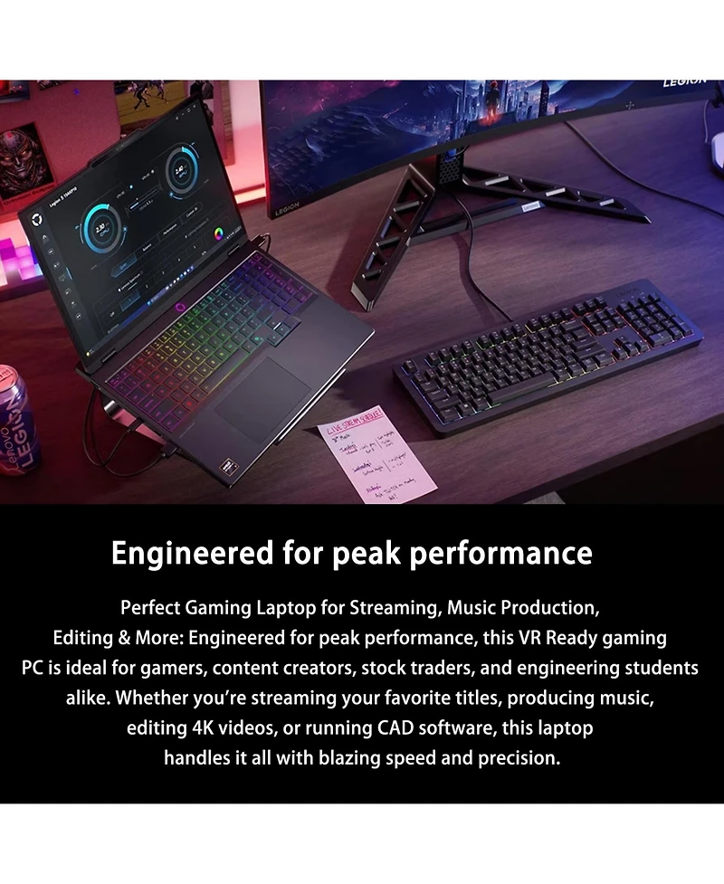Lenovo Legion 5 15.1" Gaming Traditional Laptop Amd Ryzen 7 260 16GB Ram Nvidia GeForce Rtx 5060 512GB Ssd Storage Windows 11 Home Wqxga 165Hz