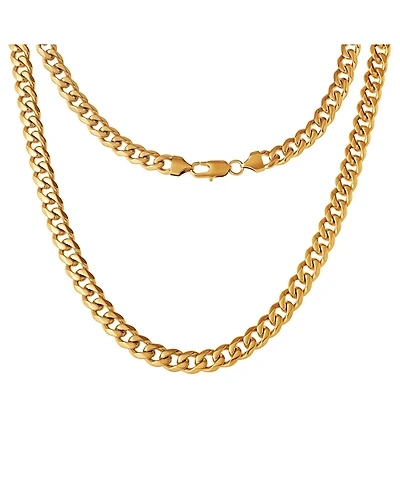 Lucky Brand Mens Gold-Tone Curb Chain Necklace