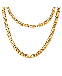 Lucky Brand Mens Gold-Tone Curb Chain Necklace