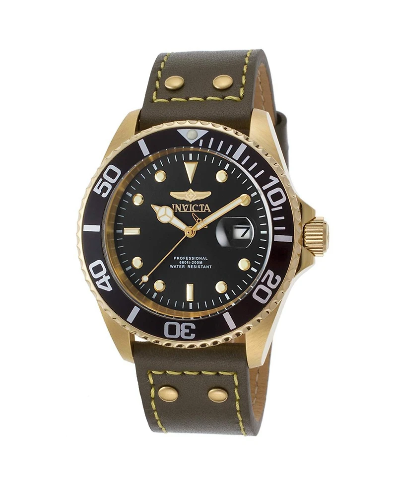 Invicta Men's 22075 Pro Diver Quartz 3 Hand Black Dial Watch