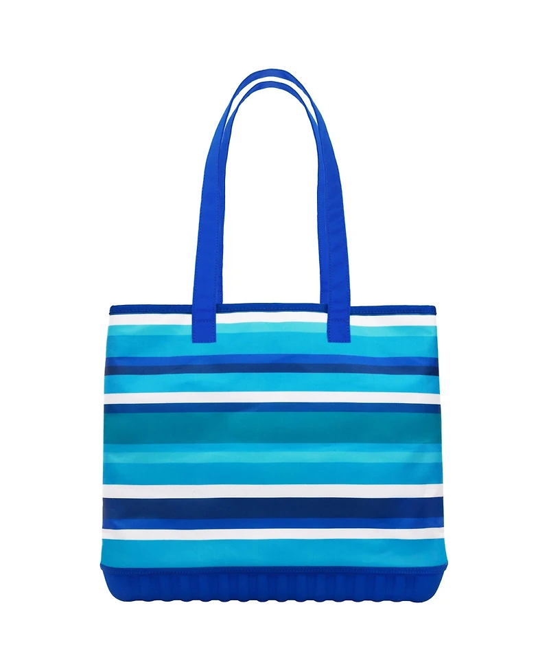 Tommy Bahama Water-Repellent Tote with Pouch – Ocean Stripe Print