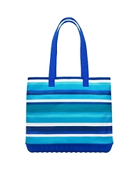 Tommy Bahama Water-Repellent Tote with Pouch – Ocean Stripe Print