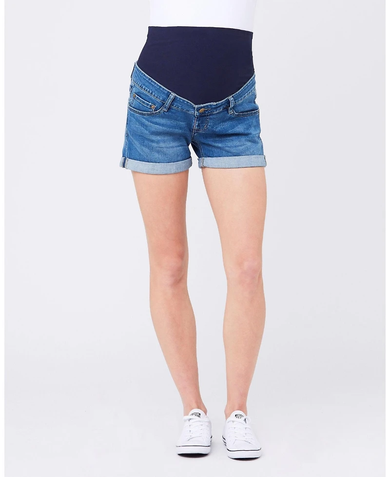 Ripe Maternity Maternity Blue Denim Shorty Shorts