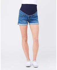 Ripe Maternity Maternity Blue Denim Shorty Shorts