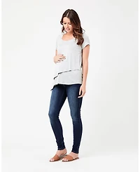 Ripe Maternity Lara Nursing Tee Silver Marle - Comfortable and Stylish Wear