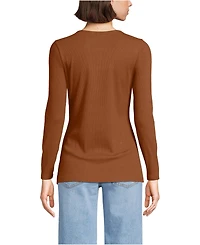 Lands' End Women's Tall Long Sleeve Micro Rib T-Shirt