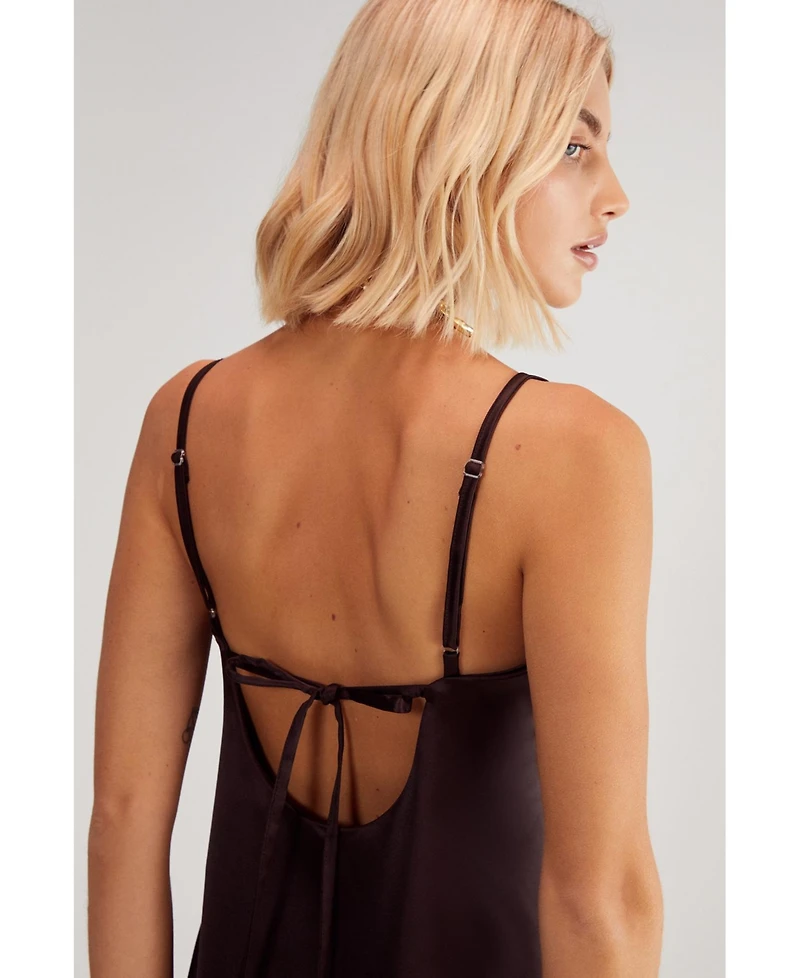 Nasty Gal Women's Satin Square Neck Maxi Slip Dress