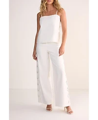Nasty Gal Women's Cutwork Side Tailored Wide Leg Pants