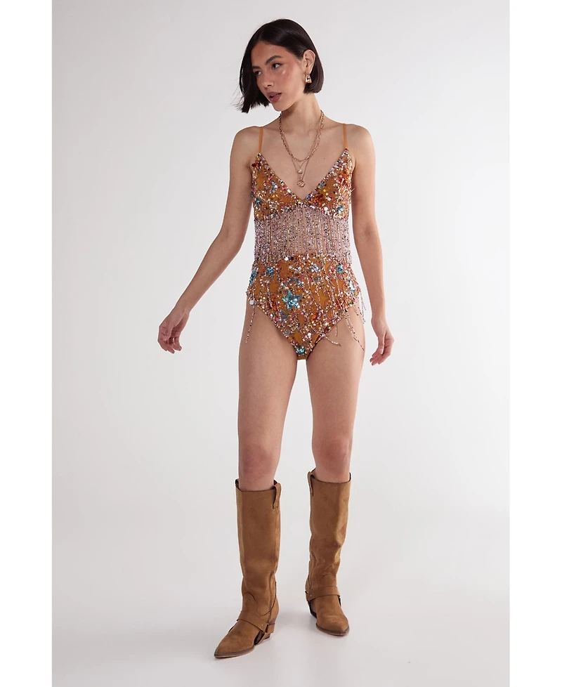 Nasty Gal Women's Star Embellished Tassel Booty Shorts