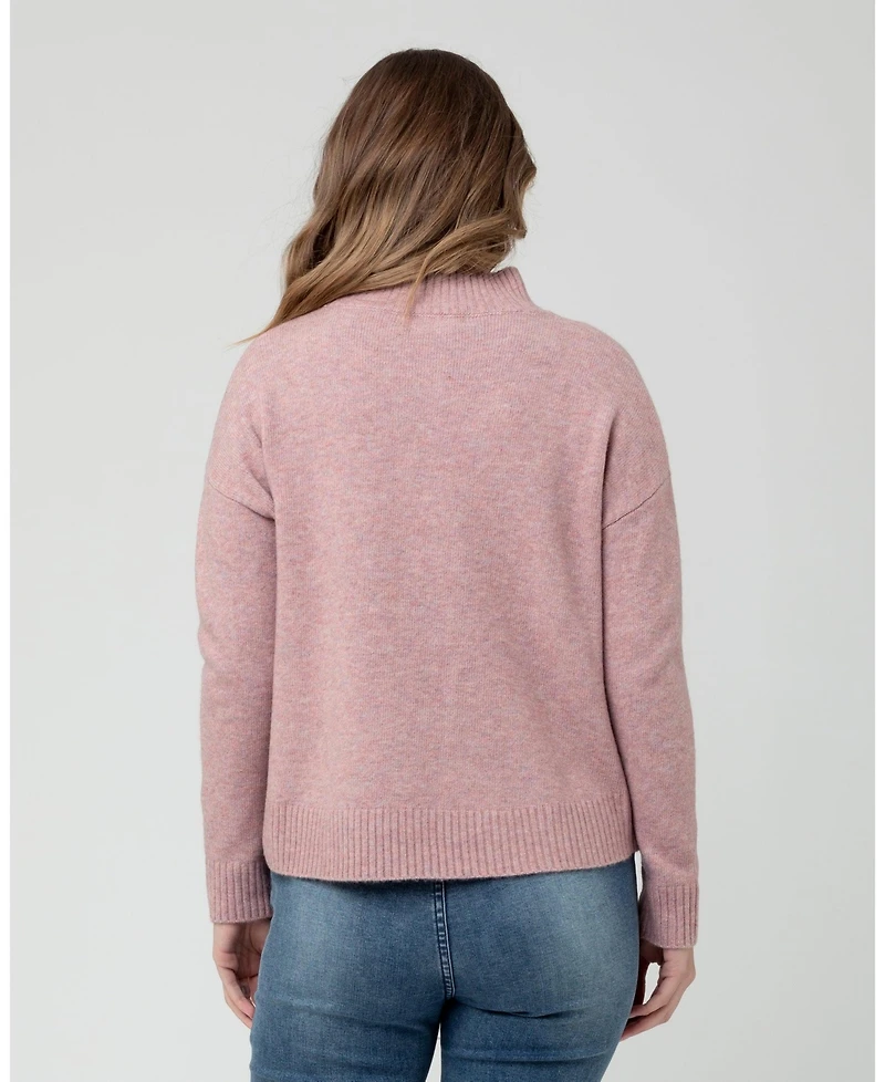 Ripe Maternity Jade Crop Nursing Knit Sweater Pink - Comfortable Wear