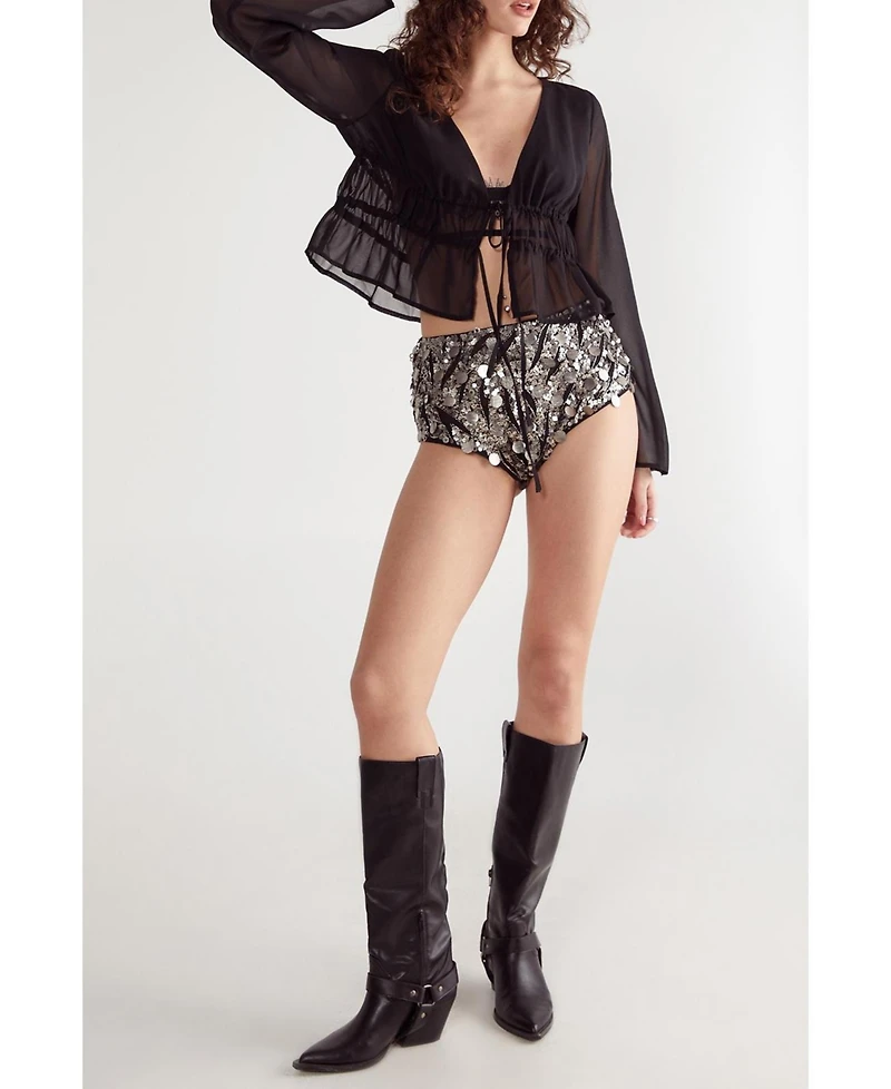 Nasty Gal Women's Sequin Booty Shorts